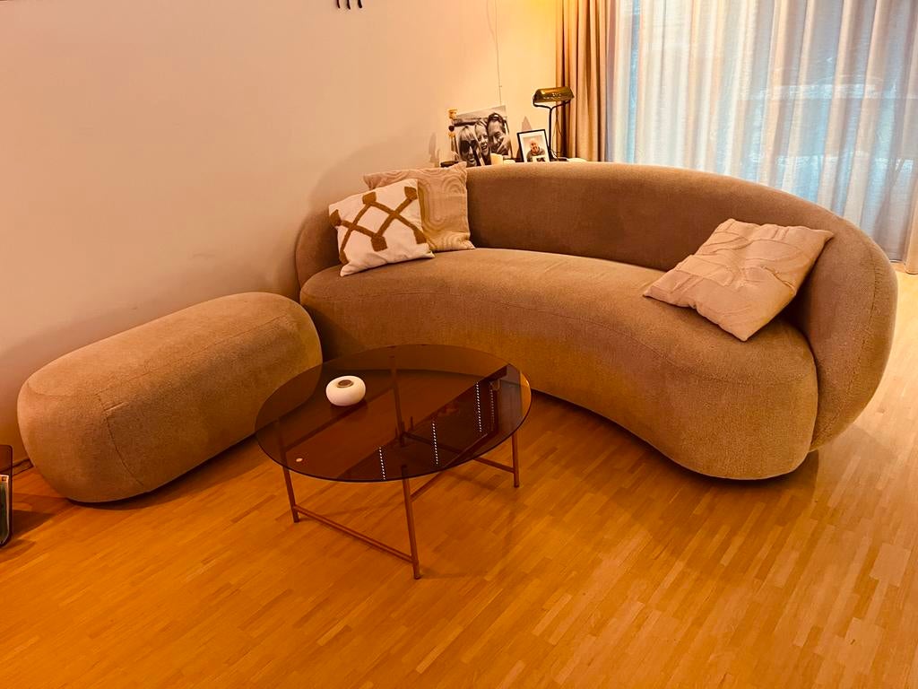 zetel 3,5 zit + poef xl. Slechts 2 jaar oud., Enlèvement, Tissus