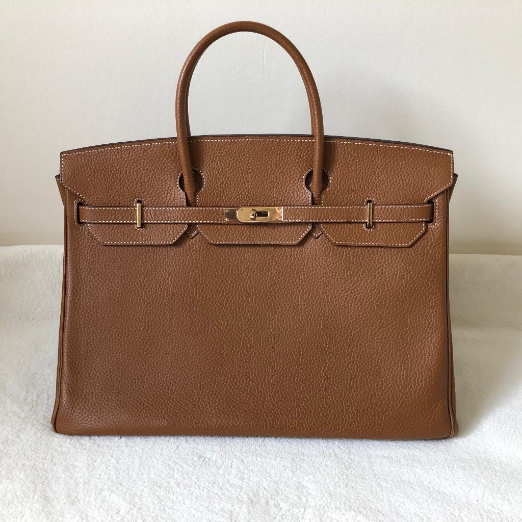 Handtas in cognac kleurig leder., Ophalen, Handtas