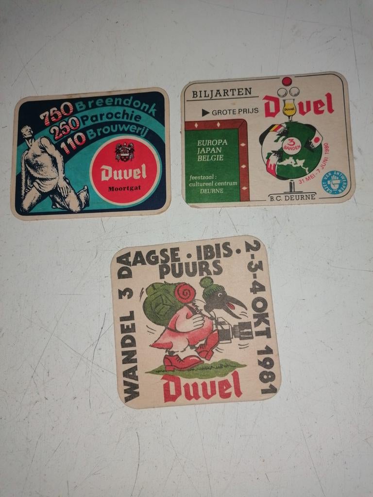 3 verschillende duvel viltjes, Ophalen of Verzenden, Viltje(s), Duvel