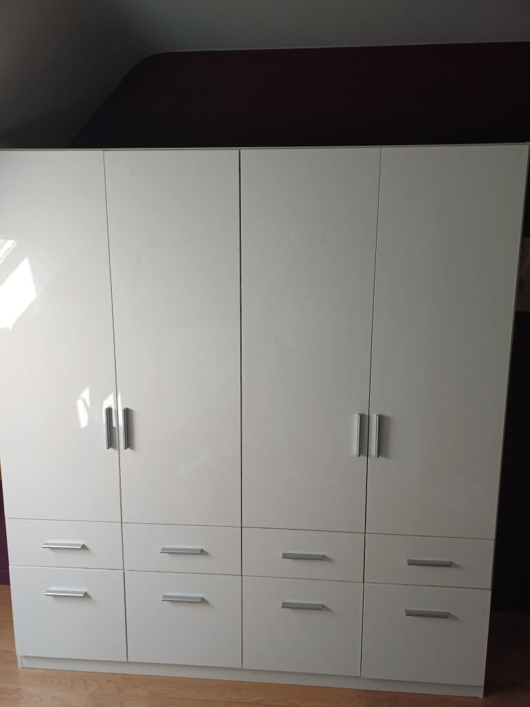 KLEDING/OPBERGKAST WIT, Gebruikt, 150 tot 200 cm, Wit glanzend, Overige houtsoorten