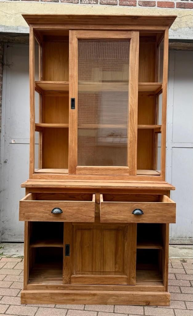 Vitrine en teck, Teck, Avec tiroir(s), 25 à 50 cm, Comme neuf