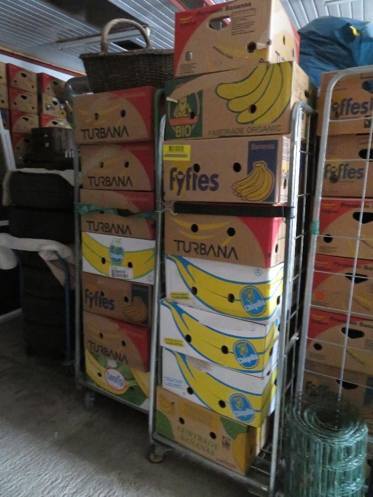 Verhuizing?? Ruim 70 bananendozen en enkele winkelkarren, Doe-het-zelf en Bouw, Kratten en Dozen, Ophalen, Zo goed als nieuw, Doos
