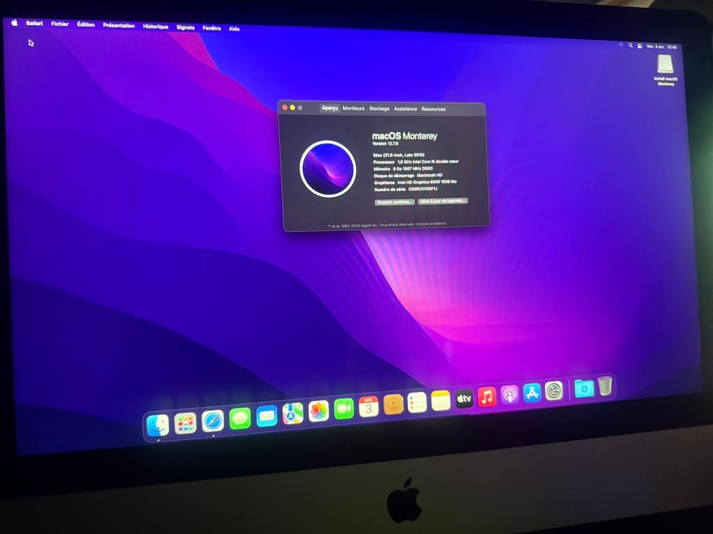 iMac 21,5 pouces fin 2015 – Bon état –, Enlèvement, Comme neuf, IMac