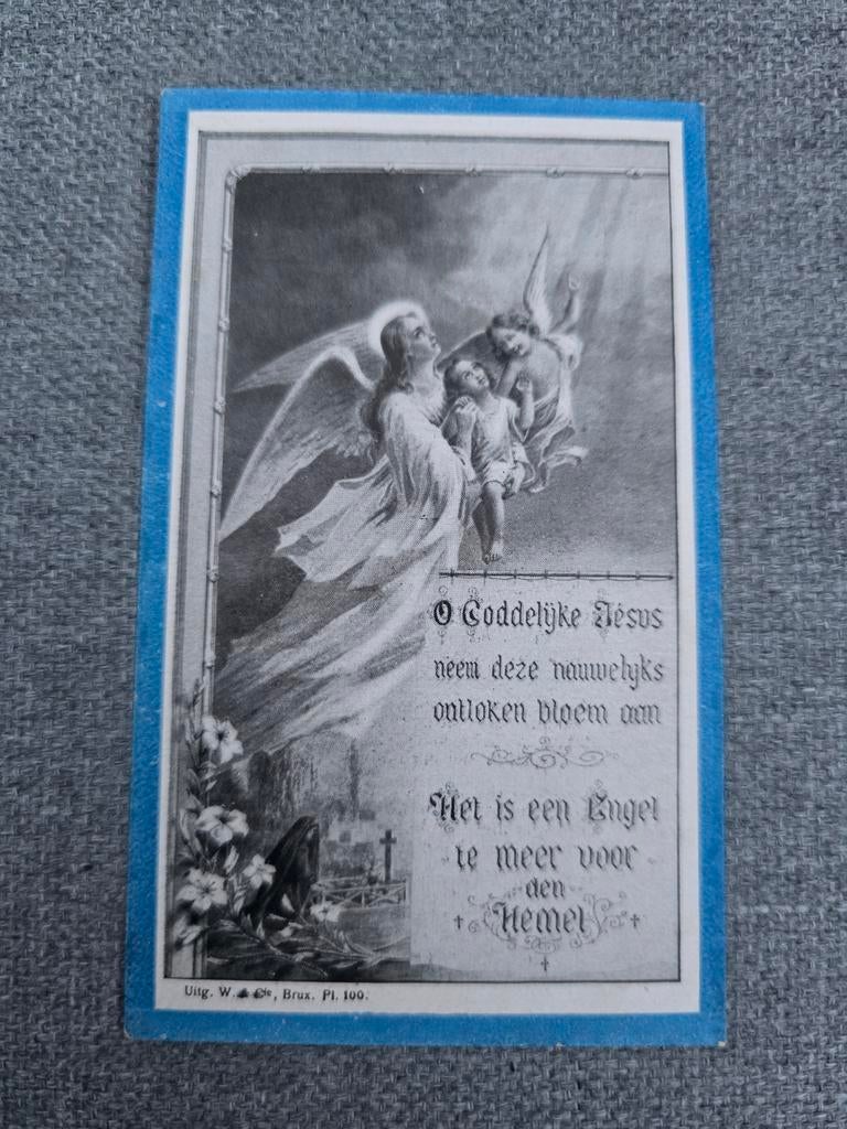Doodsprentje kind 1918 , Molenbeek, Ophalen of Verzenden, Bidprentje