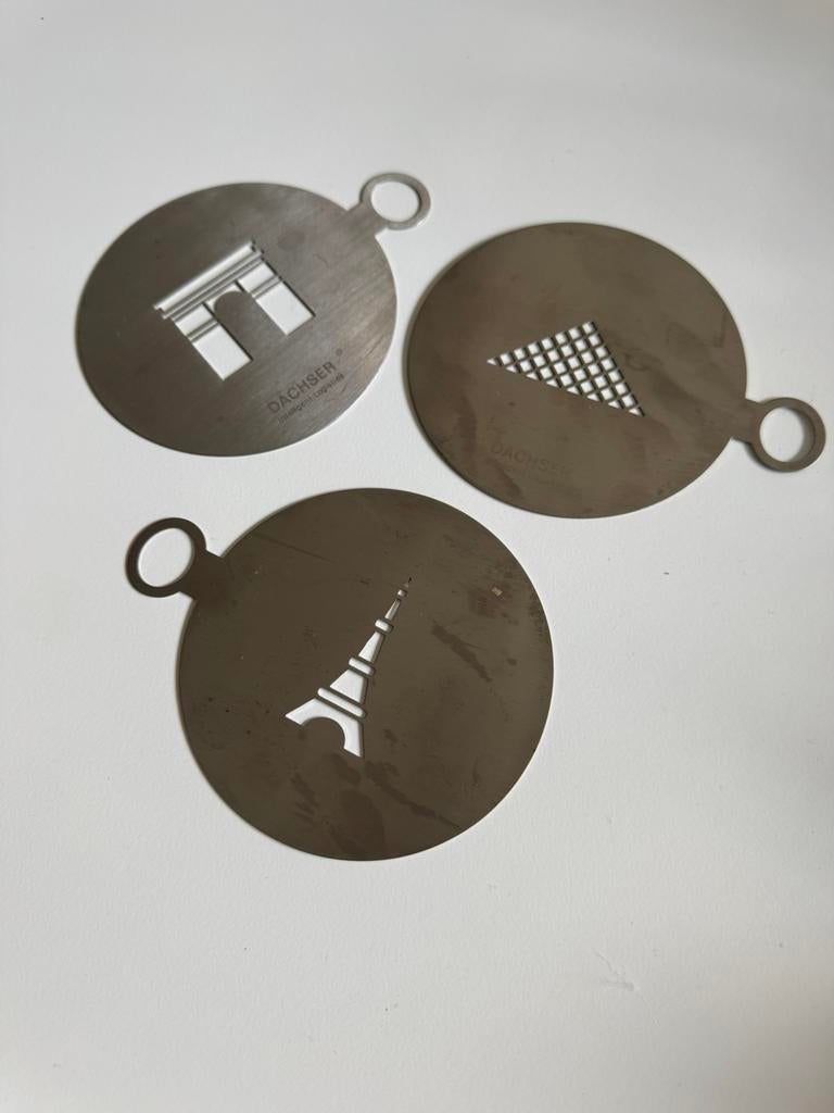 Cacao sjablonen set van 3 ‘Paris’, Huis en Inrichting, Keuken | Keukenbenodigdheden, Zo goed als nieuw, Ophalen of Verzenden