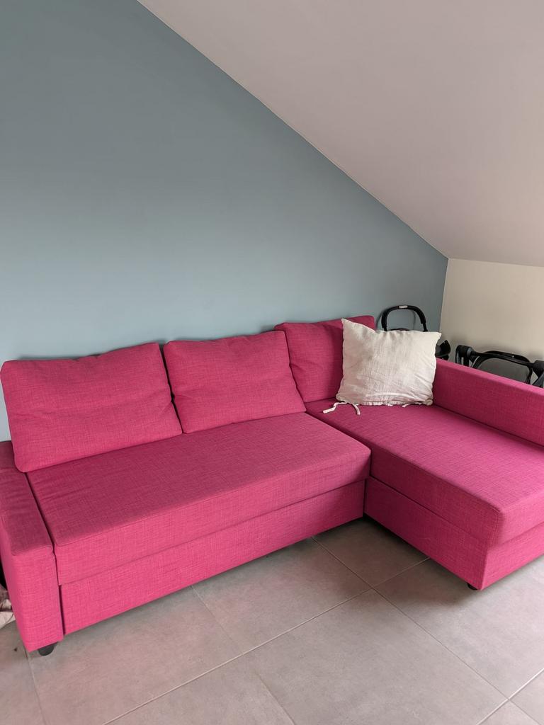 Roze ikea slaapbank, Huis en Inrichting, Slaapkamer | Slaapbanken, Ophalen, Zo goed als nieuw