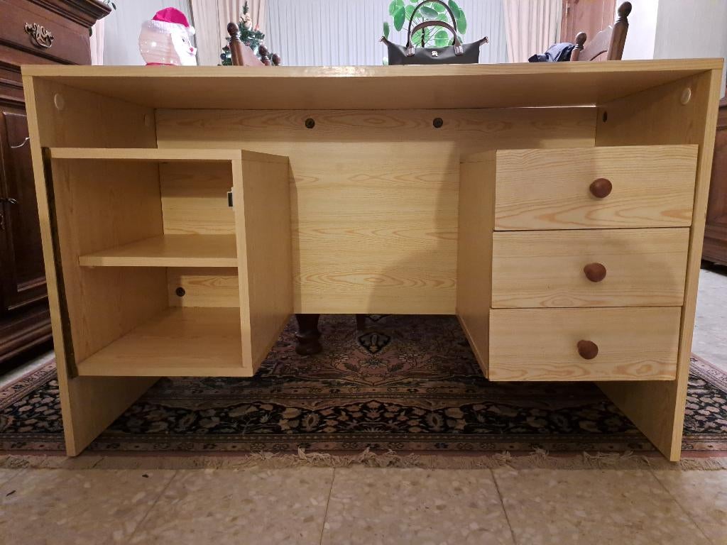 Functionele houten bureau met lades, Huis en Inrichting, Ophalen, Met lades, Gebruikt, Hout