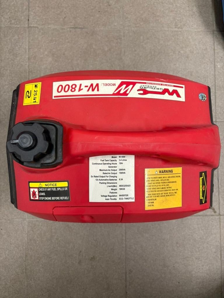 Generator Würzburg W-1800, Bricolage & Construction, Générateurs, Enlèvement, Comme neuf, 10 à 30 kVA, Essence