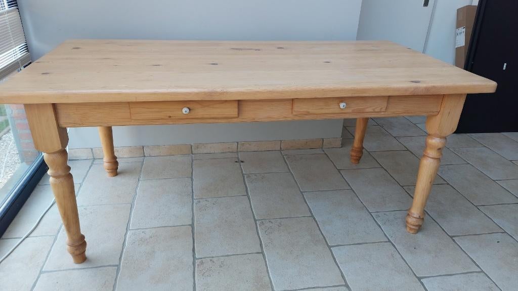 Massief grenen eettafel, Huis en Inrichting, Ophalen, Gebruikt, 50 tot 100 cm, Vijf personen of meer