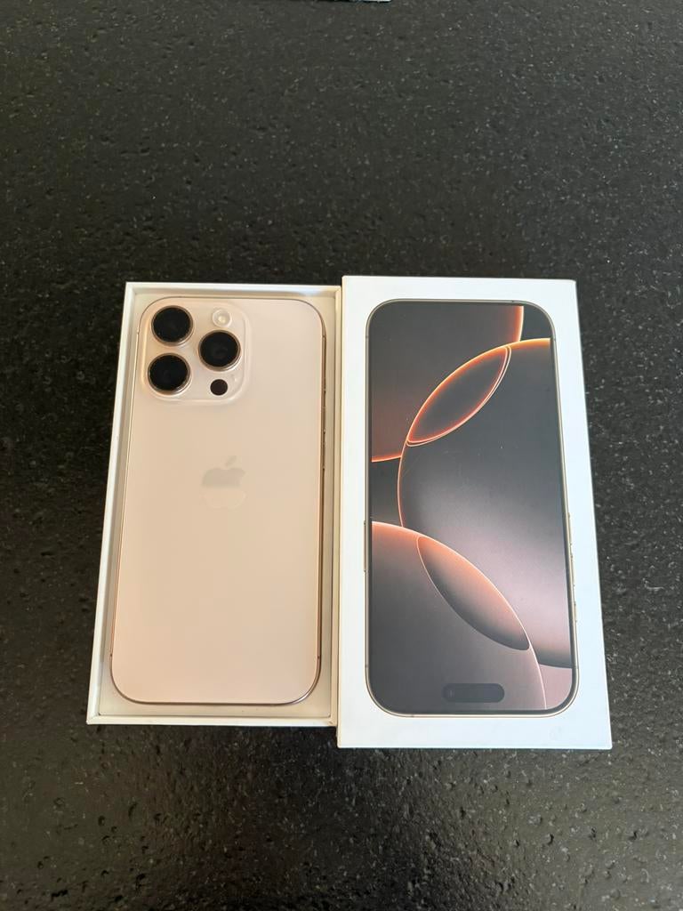 Iphone 16 pro, Telecommunicatie, 128 GB, Zo goed als nieuw, 100 %, Goud