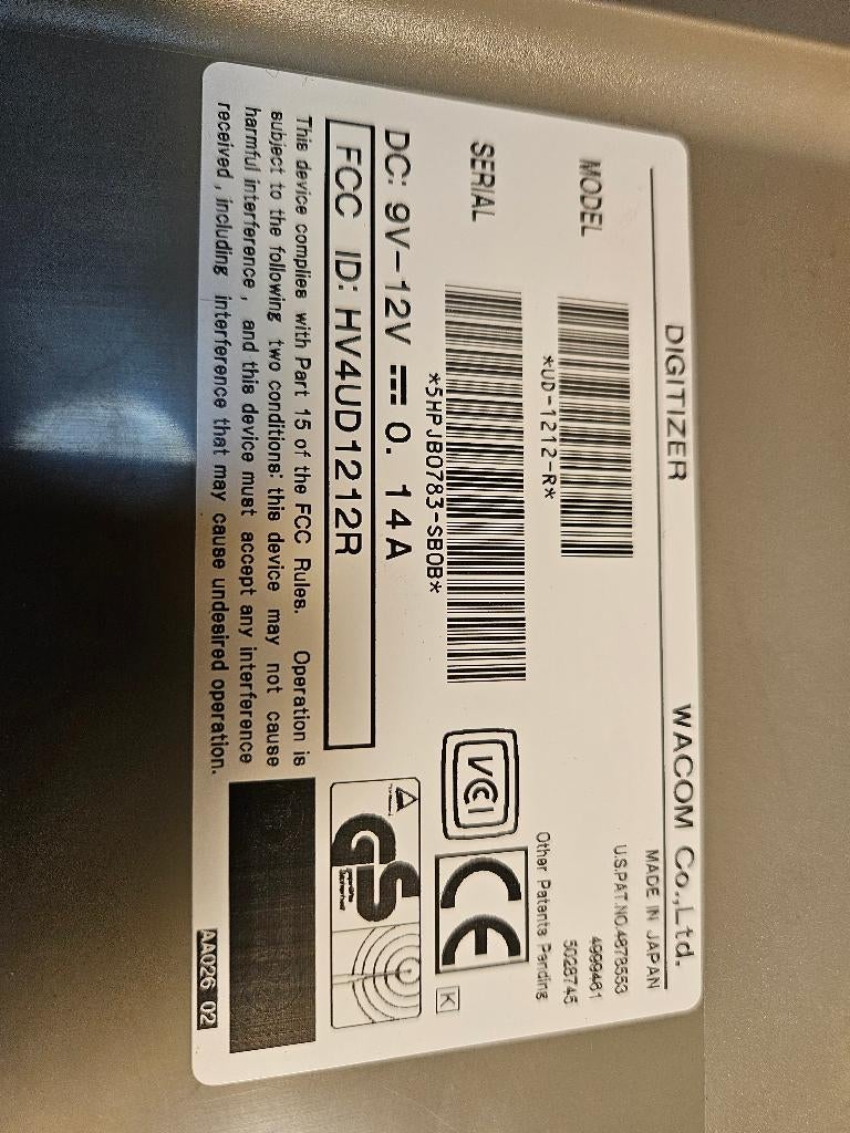 Tablette Graphique WACOM Digitizer II UD-1212-R, Ophalen, Gebruikt, Overige typen, WACOM