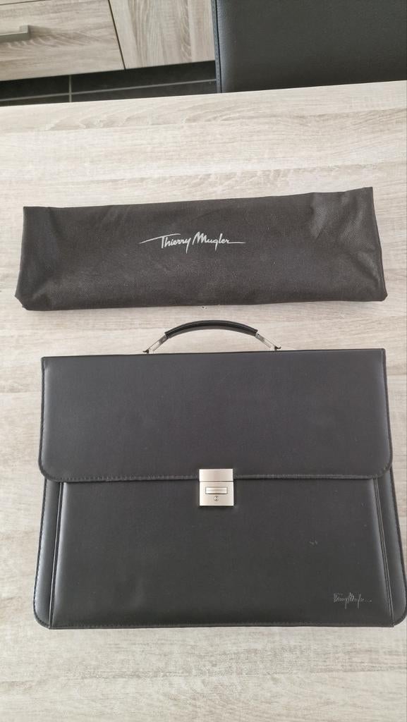 Thierry Mugler aktetas, Zwart, Nieuw, Leer, Ophalen