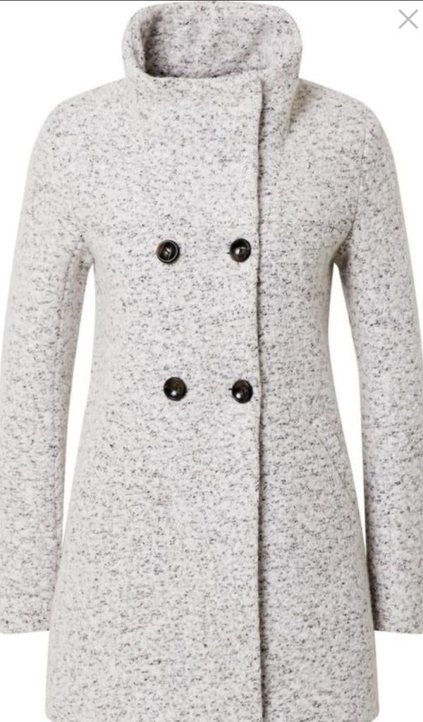 Manteau d'hiver Only pour femmes - blanc gris moucheté, Taille 42/44 (L), Only, Autres couleurs, Comme neuf
