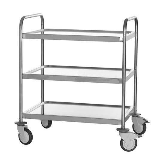 RVS serveerwagen met 3 niveaus., Enlèvement, Utilisé