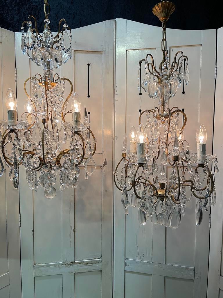 2 bij elkaar PASSENDE Frans/Italiaanse Kroonluchters, Ophalen of Verzenden