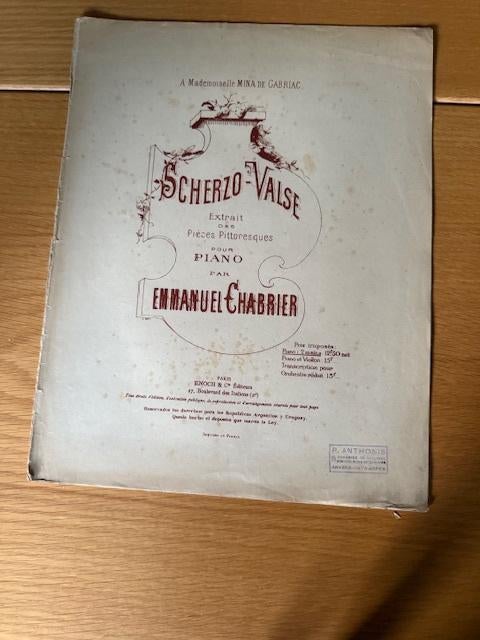 Chabrier, Scherzo-Valse, Enlèvement ou Envoi, Artiste ou Compositeur, Classique, Utilisé