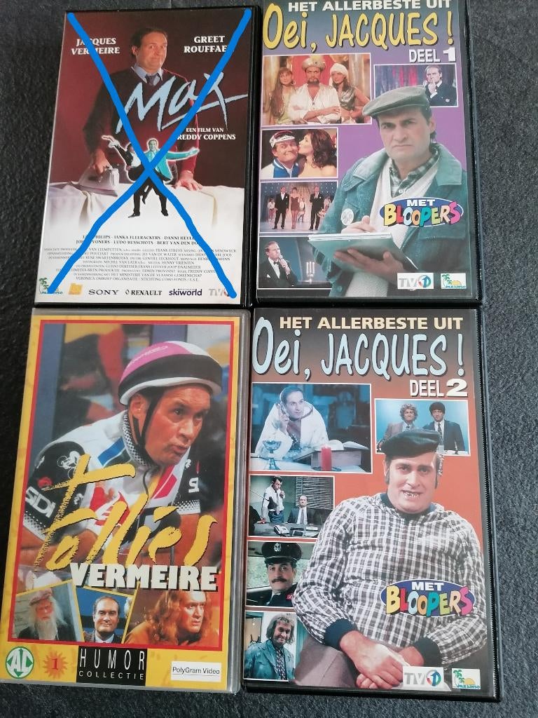 VHS Jacques Vermeire, Ophalen of Verzenden, Zo goed als nieuw, Tv-serie of Tv-programma