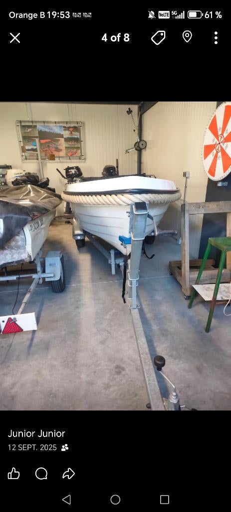 Bateau, Sports nautiques & Bateaux, Bateaux à moteur & Yachts à moteur, Comme neuf, Enlèvement, Moteur hors-bord, Polyester