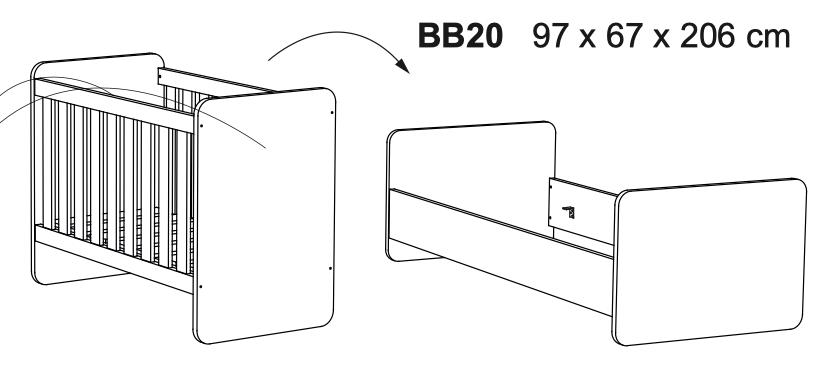 NEYT Lit convertible pour bébé/1 personne (matelas compris), Maison & Meubles, 90 cm, Brun, Enlèvement, Tijdloos