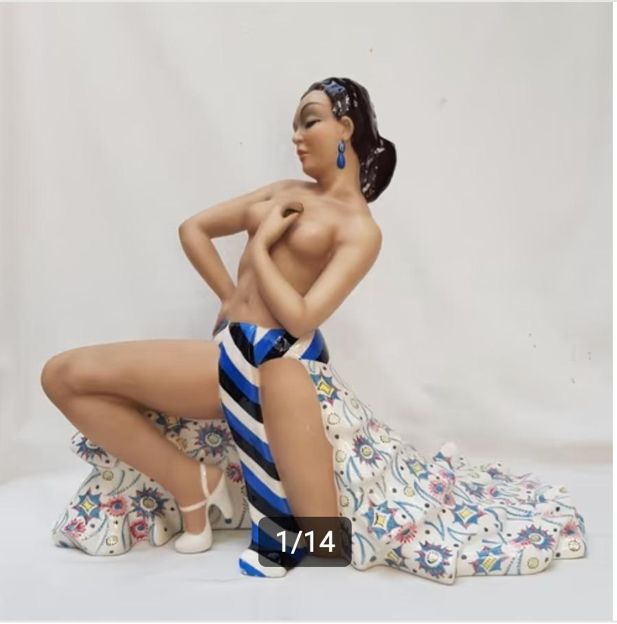 Torino - Danseuse espagnole - 40 cm !, Antiquités & Art, Antiquités | Céramique & Poterie, Enlèvement ou Envoi