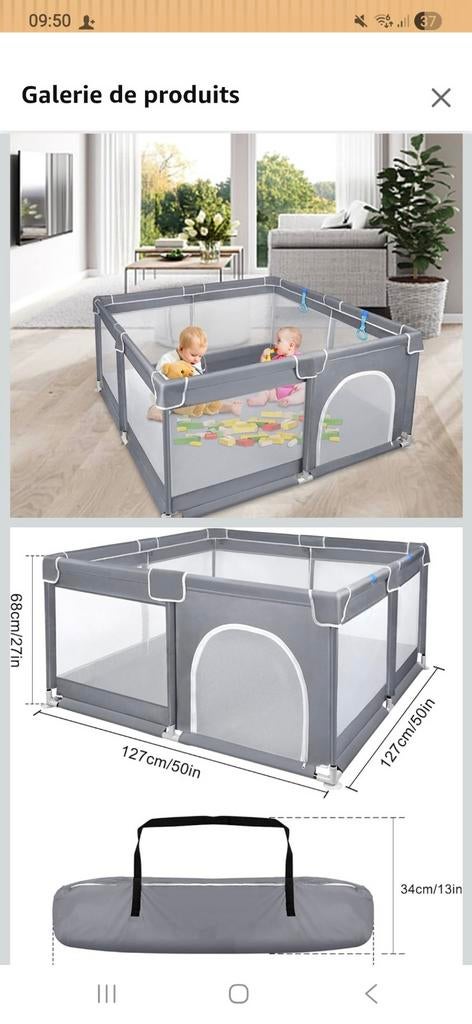 Parc pliable, gris foncé, Enfants & Bébés, Parcs, Enlèvement