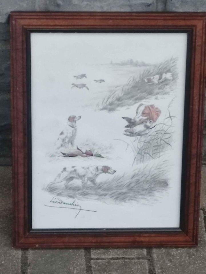 Lithographie signe Léon danchin, Antiquités & Art, Enlèvement ou Envoi