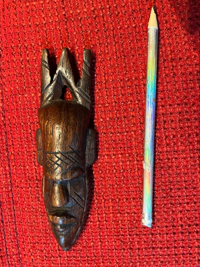 Oud houten Afrikaans beeld masker, Ophalen of Verzenden