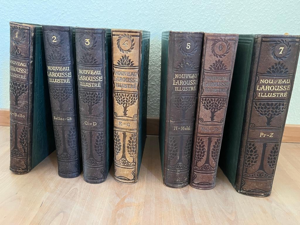 Dictionnaire encyclopédique 7 volumes, Larousse, Enlèvement, Utilisé, Français