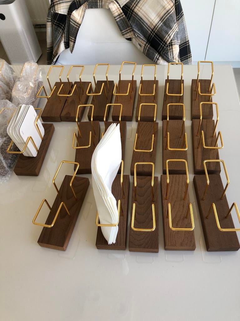 walnoten serviethouders bierviltjeshouder, Huis en Inrichting, Keuken | Servies, Nieuw, Ophalen of Verzenden