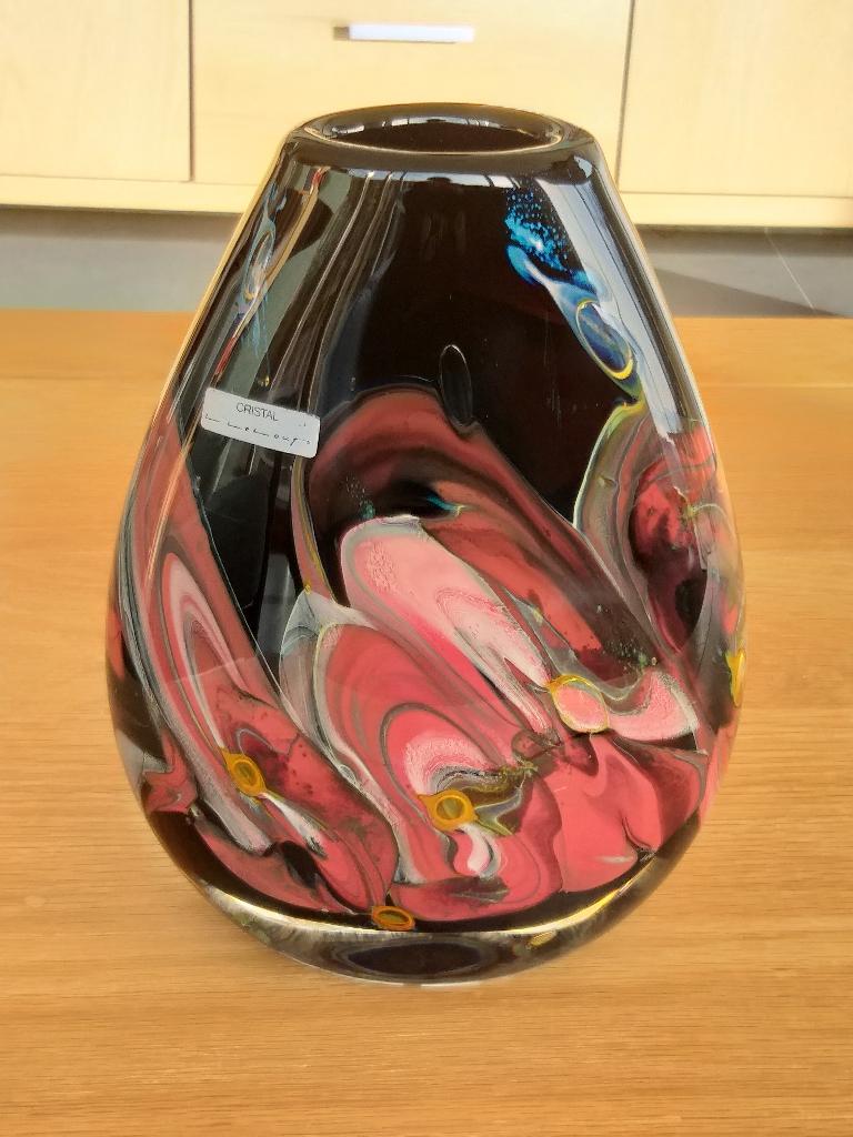 Vase "plume de paon" signé Louis Leloup, Antiquités & Art, Enlèvement ou Envoi