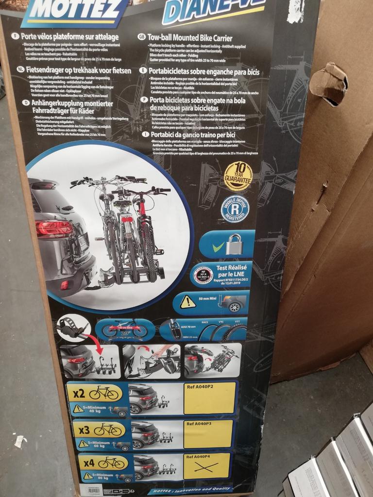 Fietsendrager 4 fietsen tot 60kg 499€-60%, 3 fietsen of meer, Ophalen of Verzenden, Trekhaakdrager, Brede banden