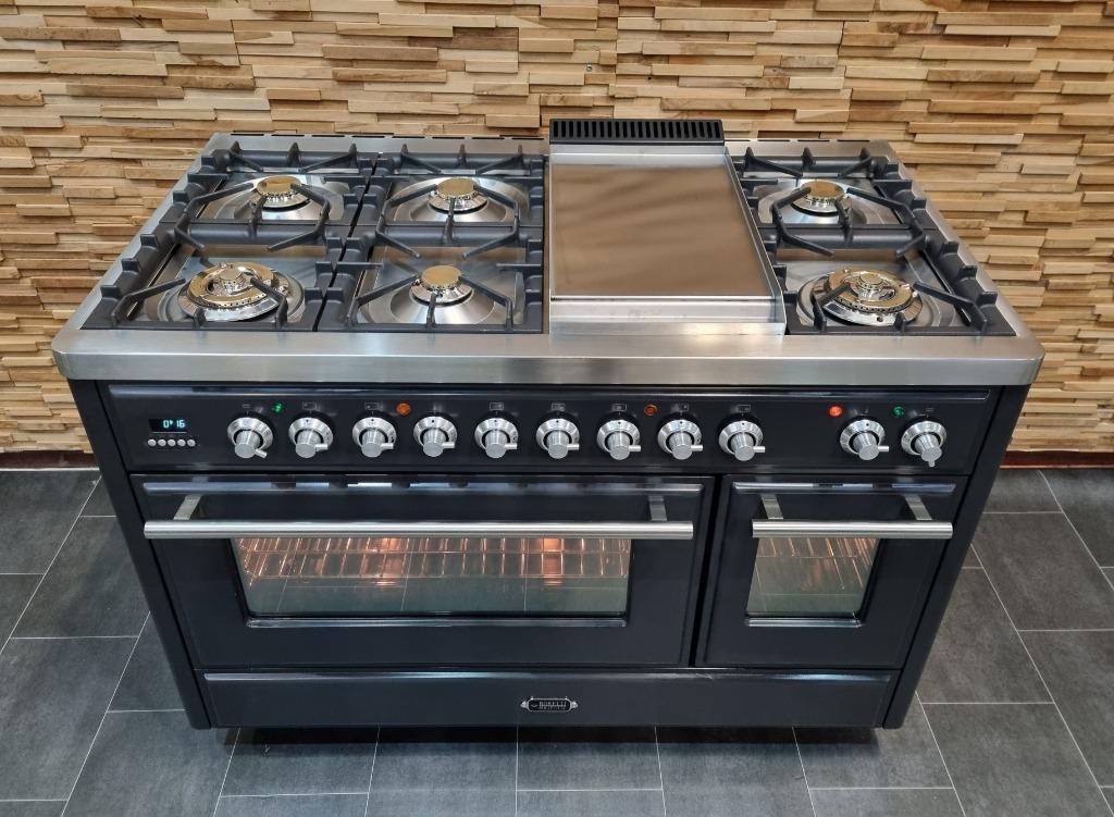 🔥Luxe Fornuis Boretti Majestic 120cm antraciet 7 pit 2 oven, Elektronische apparatuur, Fornuizen, 60 cm of meer, Ophalen of Verzenden