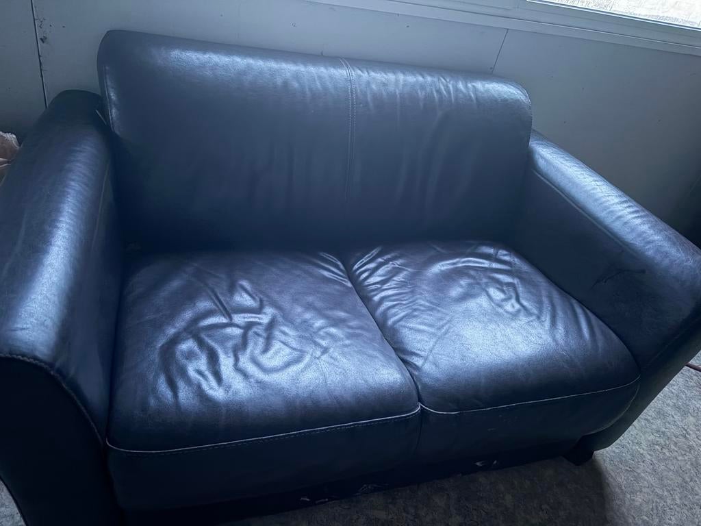 Canape en cuir 2 places, Maison & Meubles, Enlèvement, Comme neuf, Cuir