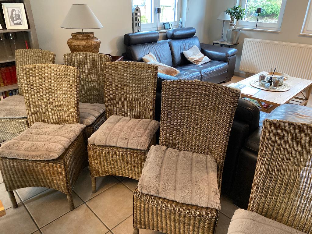 Stoelen, Huis en Inrichting, Ophalen, Gebruikt, Riet of Rotan, Vijf, Zes of meer stoelen