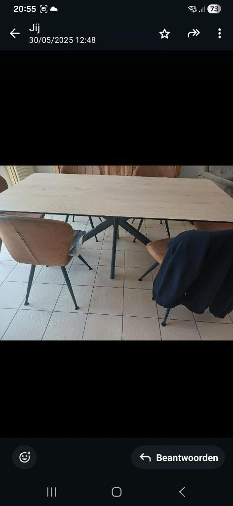 Stoel, Huis en Inrichting, Stoelen, Ophalen, Bruin, Leer, Zo goed als nieuw