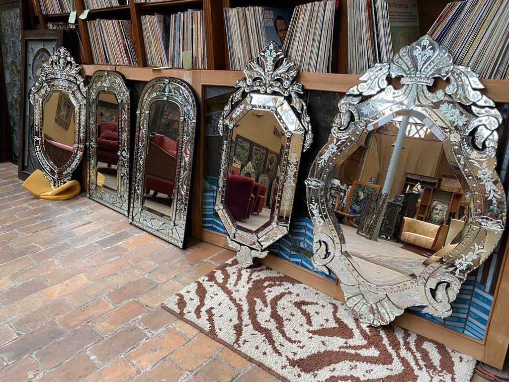 stockverkoop Venetiaanse spiegels, Antiek en Kunst, Ophalen, Overige vormen, 50 tot 100 cm, 100 tot 150 cm