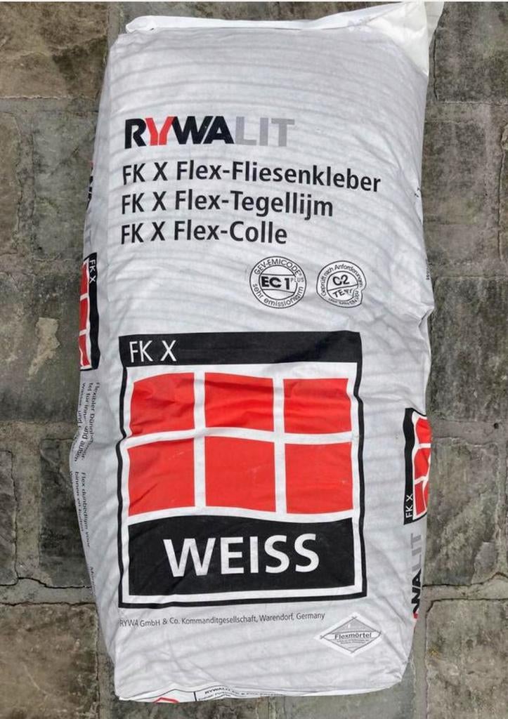 3 zakken Rywalit FK X Flex-tegellijm, Ophalen, Zo goed als nieuw, Overige materialen, Wandtegels