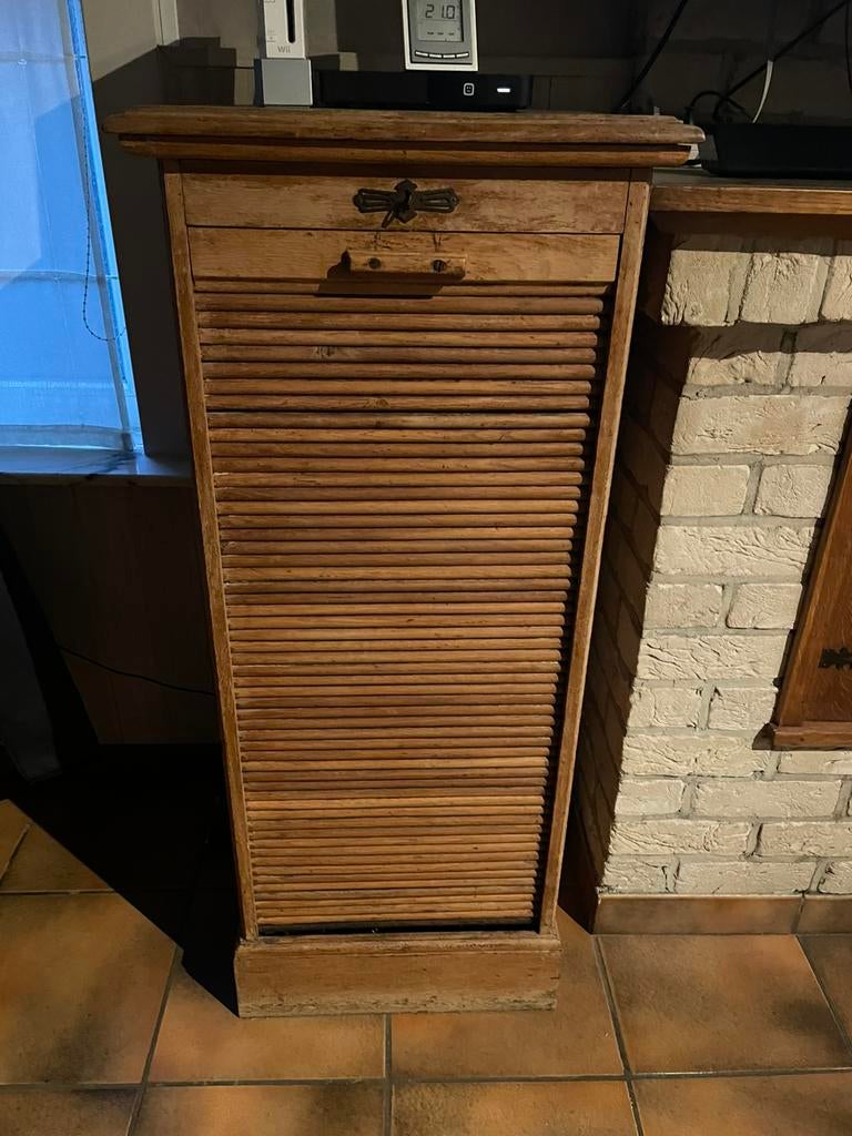 Rolluikkast met sleutel , 2 stuks , antiek, Antiquités & Art, Enlèvement