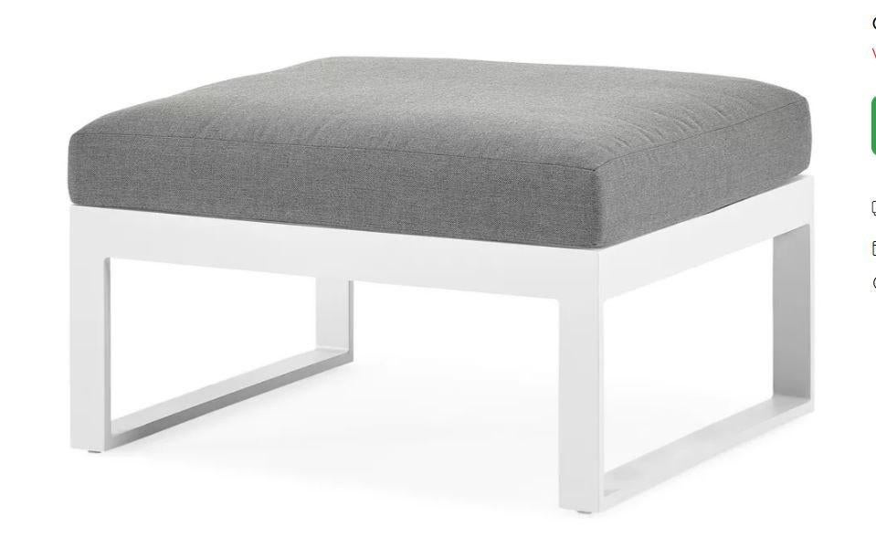 Nouveau pouf en aluminium blanc, coussin inclus., Jardin & Terrasse, Neuf, Hocker, Aluminium, Enlèvement