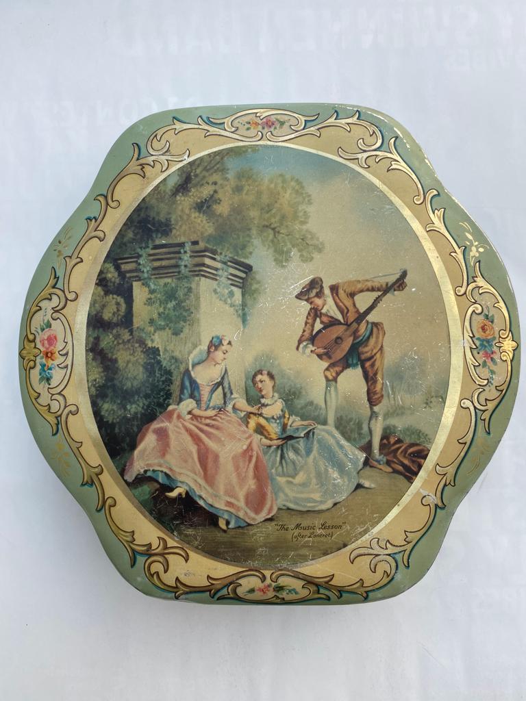 Vintage blikken doos Côte d’Or België "The Music Lesson", Envoi, Comme neuf, Biscuits, Autres marques