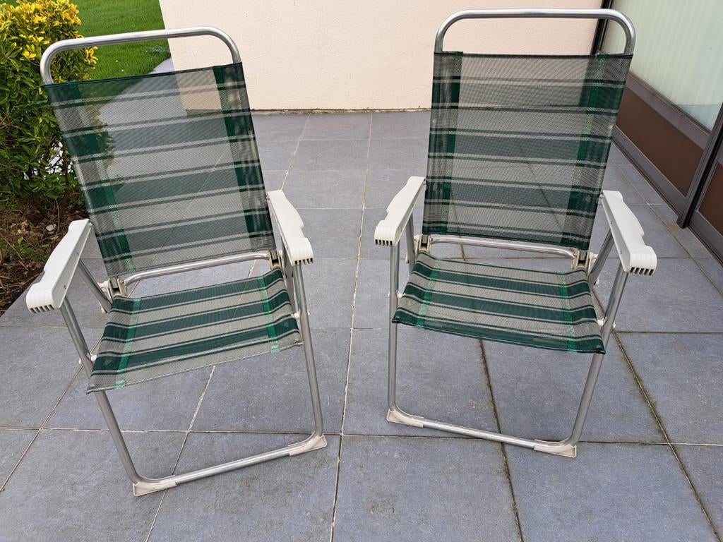 2 fauteuils de jardin pliants, Caravanes & Camping, Enlèvement, Comme neuf, Chaise de camping