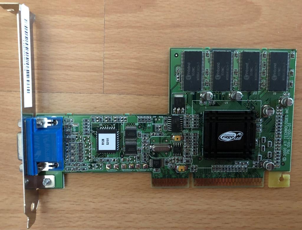 Videokaart ATI Rage128 Xpert2000 (16Mb) AGP (109-52100-01), Computers en Software, Geluidskaarten, Ophalen, Zo goed als nieuw
