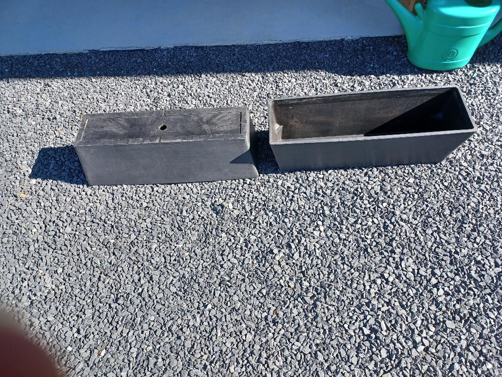 2 ECOPOTS BRUGGE BLOEMPOTTEN, Kunststof, Gebruikt, Ophalen of Verzenden, Minder dan 25 cm