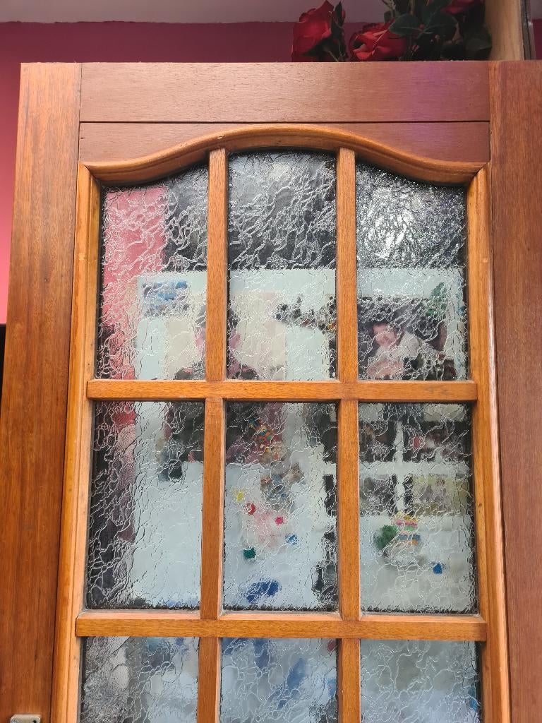 Porte d'entrée en meranti H209.5 cm X L86 cm  2017, Doe-het-zelf en Bouw, Ophalen, Zo goed als nieuw, Gevelraam of Ruit, Dubbelglas