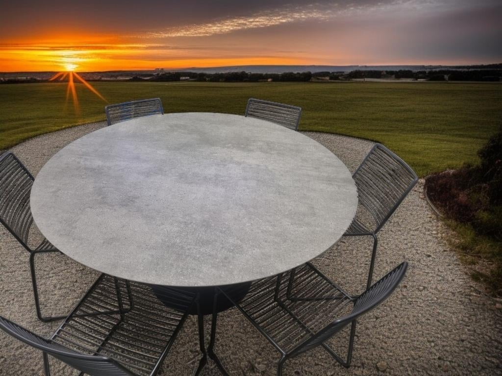 NIEUWE ronde tuintafel VOLKERAMIEK dia150cm, Tuin en Terras, Tuintafels, Ophalen, Rond, Metaal