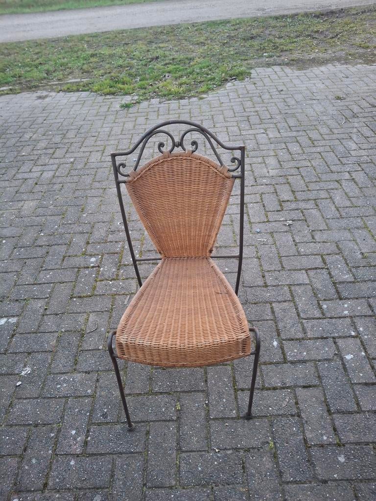 Vintage bistro stoelen te koop, Ophalen, Gebruikt, Overige kleuren, Riet of Rotan