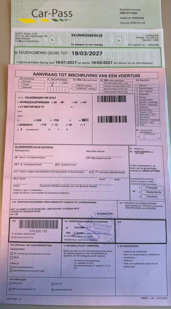 VW Golf 7 1.2 TSI 2014-Airco - Cruise -C.T. POUR LA VENDRE !, Autos, Euro 5, Achat, Noir, 5 portes