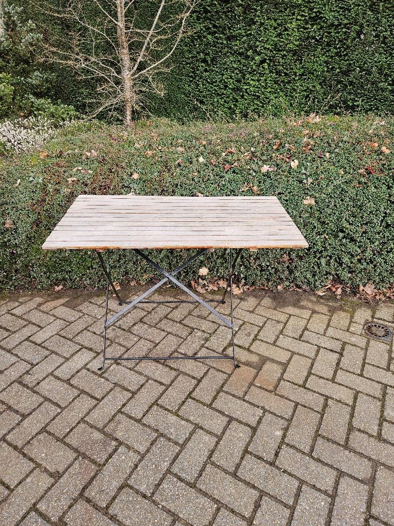 Klaptafel Vintage antiroest behandeld, origineel lattenblad, Ophalen, Gebruikt