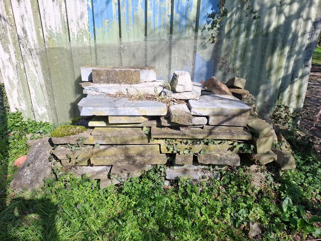 Pierre bleue et Grès à donner, Bricolage & Construction, Enlèvement, Utilisé