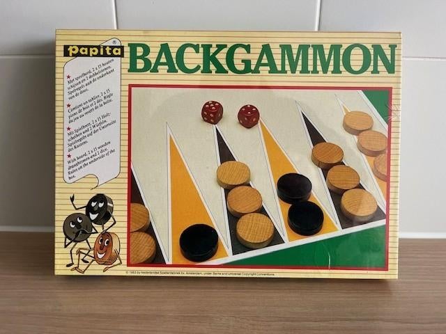 sealed retro vintage spel backgammon Papita hout, Antiek en Kunst, Ophalen of Verzenden